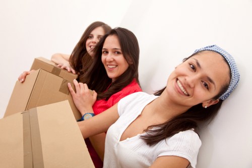 Checklist and packing materials for a house removal service