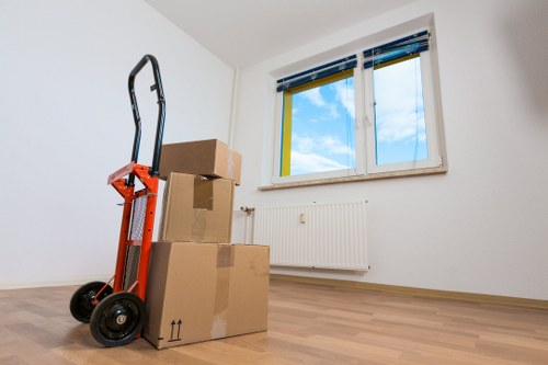 Commercial removals team relocating office equipment in Wales