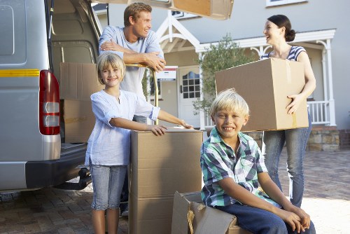 Commercial removals team relocating office equipment in Wales