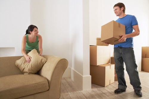 Household items being loaded for a move in Wales
